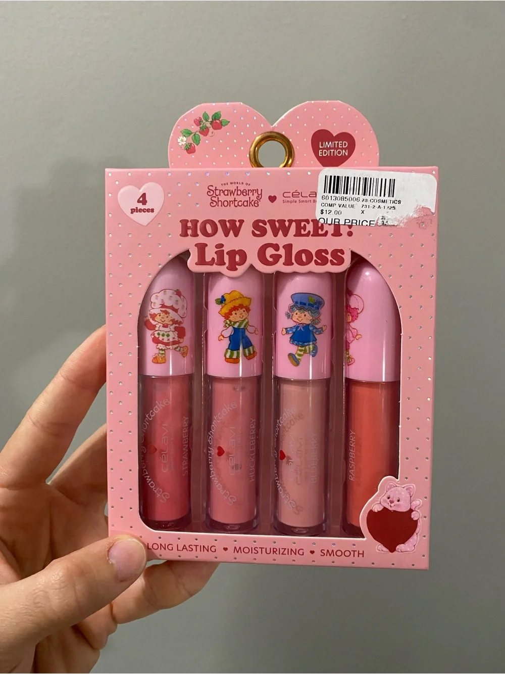Strawberry Shortcake Célavi Lip Gloss Set 4 Pcs Limited Edition NIB Kawaii